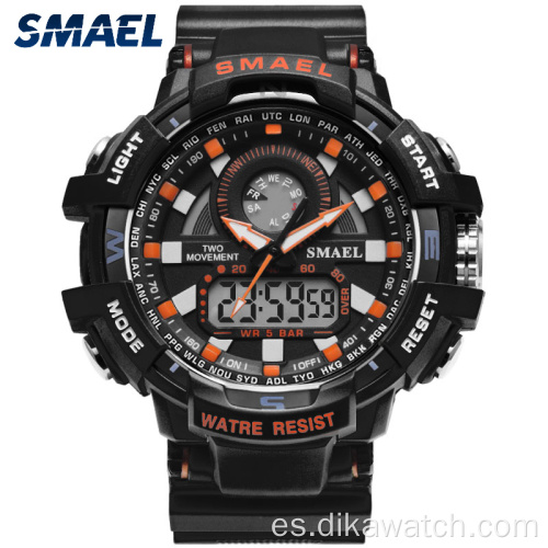 Reloj militar SMAEL para hombre, reloj de cuarzo LED, deportivo